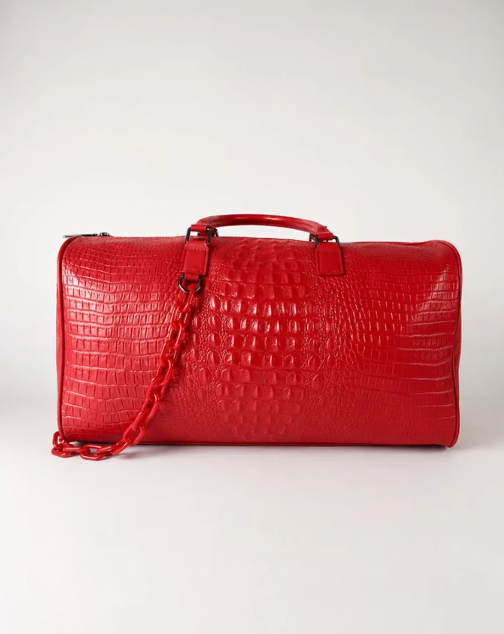 PRIVATA Croc-Embossed Leather Duffle Bag – New with Tags